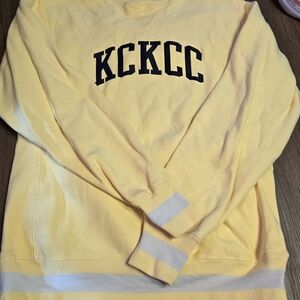 Champion Yellow Crewneck Reverse Weave Sweatshirt Size Medium
